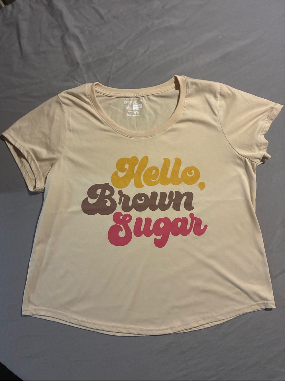 Cream 'Hello, Brown Sugar' Short Sleeve Graphic Tee